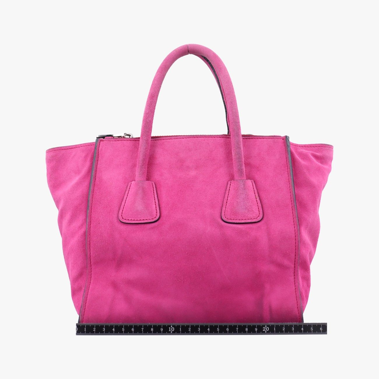 プラダPrada三角ロゴ ツインポケット ローズ レッド スエード BN2625 31|E