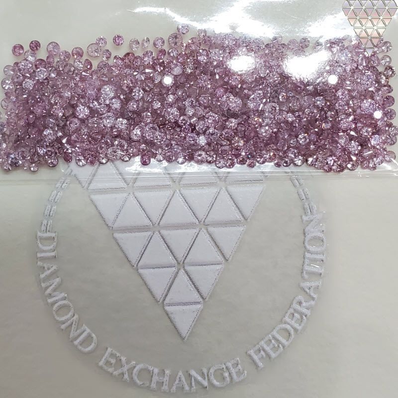 10 ピース 0.015 ct 合計 約 0.15 ct Fancy Intense Purplish Pink 