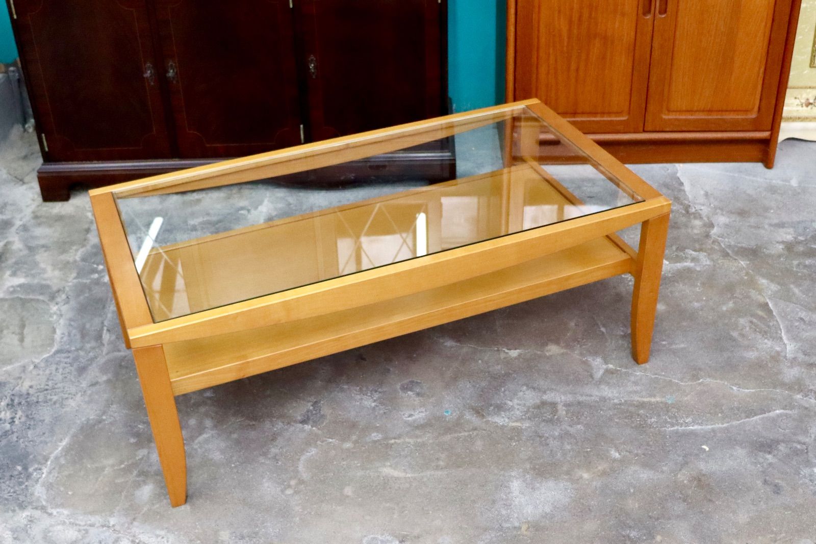 GMIH232○コスガ KOSUGA センターテーブル ローテーブル リビングテーブル ガラステーブル 机 カントリー ナチュラル 北欧スタイル