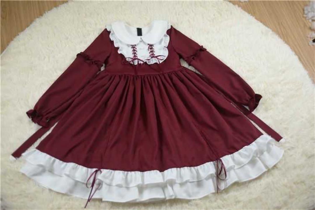 シンプルなひざ丈ロリータワンピース　普段着やお出かけ、女子会に最適♪ 新品未使用シンプルなひざ丈ロリータワンピース 普段着や
