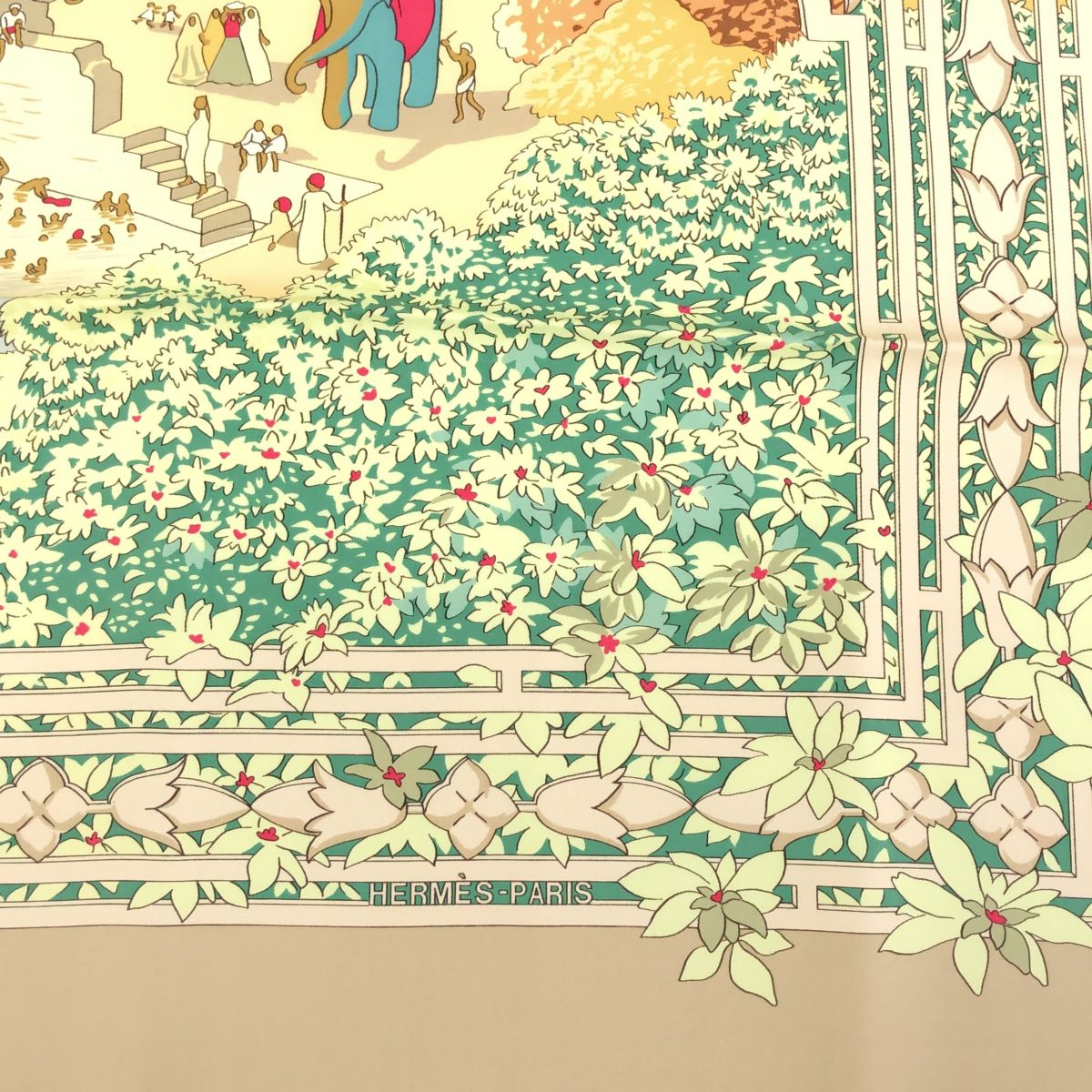 HERMES LE F LEUVE SACRE 聖なる大河カレ90 スカーフ HERMES エルメス カレ90 スカーフ『le fleuve sacre 聖なる大河