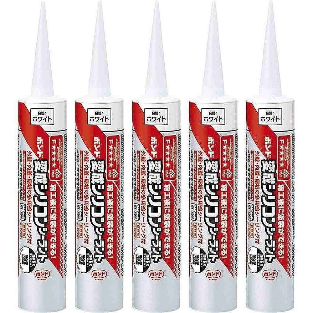コニシ - ボンド 変成シリコンシーラント ホワイト(333ml) 5個セット【BT-16】