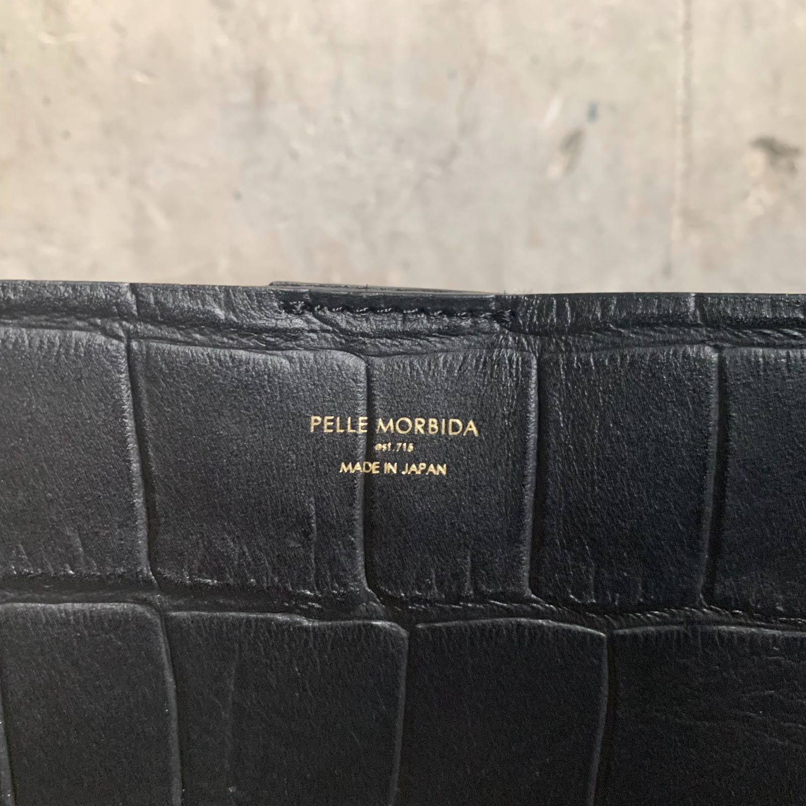PELLE MORBIDA Tela Marina クロコ型押し ミニトートバッグ ダブル 