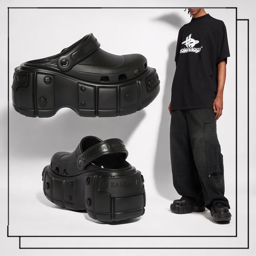 新品未使用 BALENCIAGA バレンシアガ HARDCROCS ハードクロックス クロックス ラバー サンダル ミュール BLACK ユニセックス  - メルカリ