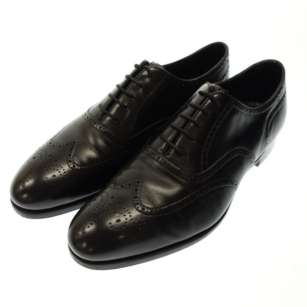 エドワードグリーン レザービジネスシューズ 英国製 ウィングチップ 本革 黒 - 靴
