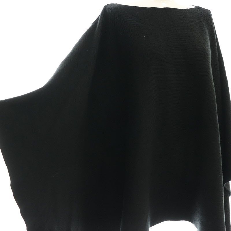 プラスオトハ plusotoha 2WAYフレアポンチョニット ベージュ プラスオトハ plusotoha 2WAYフレアポンチョニット セーター F 黒