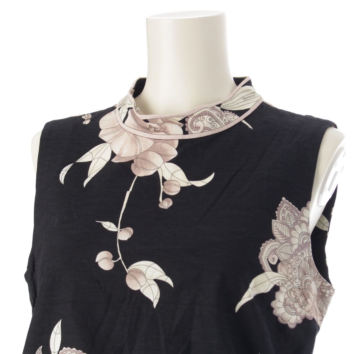 レオナール コットン フラワー 花柄 総柄 ノースリーブ チュニック トップス 0349820 ブラック 38 WWW_USTAUSTRALIA_COM_AU