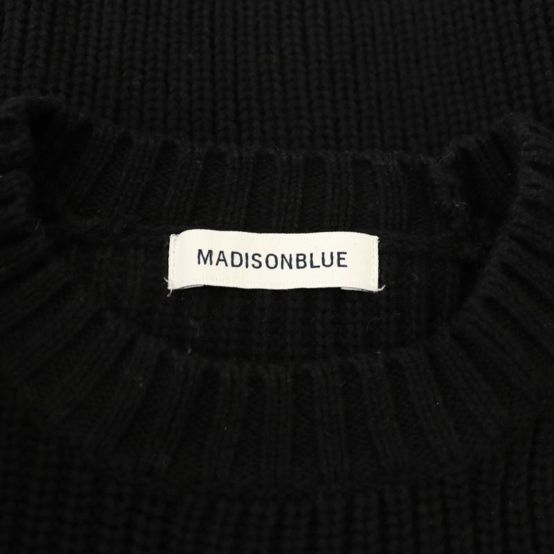 マディソンブルー MADISONBLUE コットン畦編みクルーネック