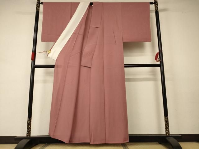 平和屋着物 夏物 色無地 絽 赭色 正絹 AABA9301jd