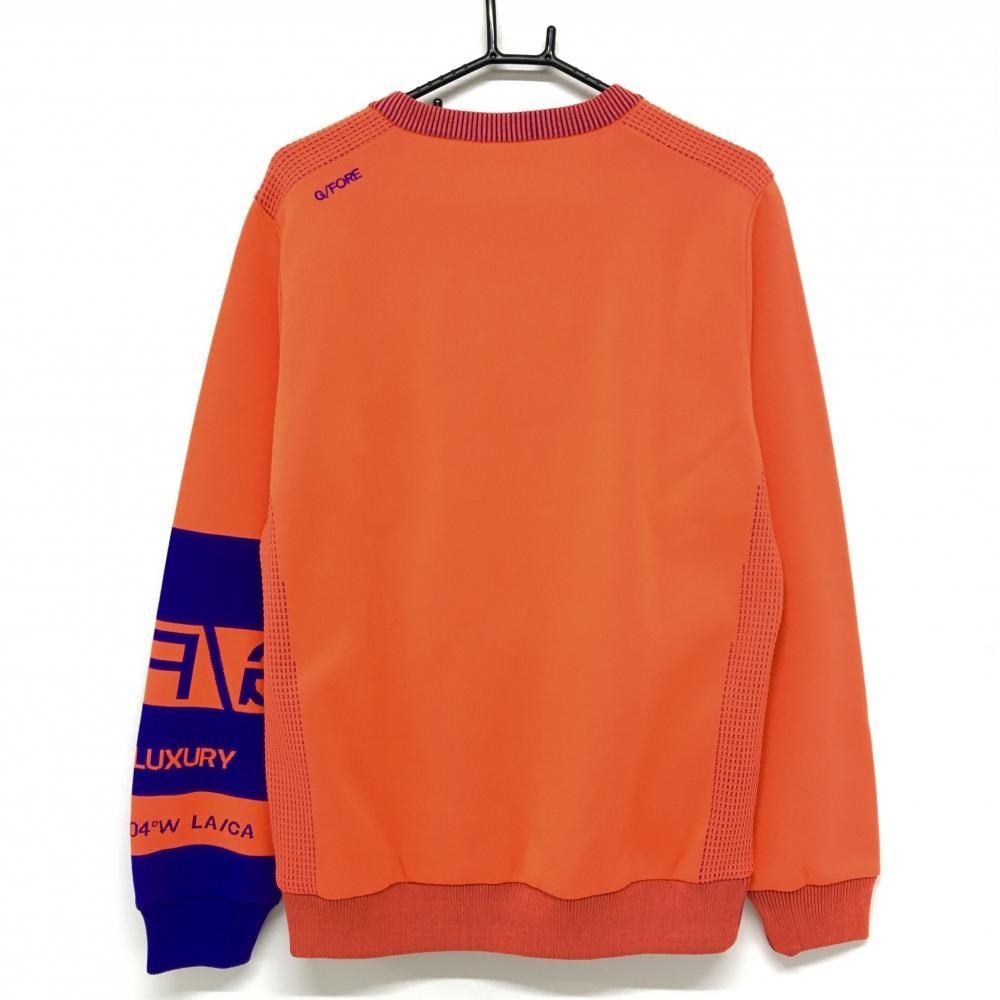 超 ジーフォア セーター 蛍光オレンジ系×パープル ニット 袖ロゴ メンズ 3 XL ゴルフウェア G FORE USTAUSTRALIA_COM_AU