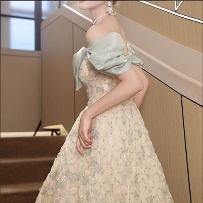  ドレス ロングドレス グリーン系 二次会 パーティードレス オフショルダー 花柄 花嫁 ウェディングドレス コンサート 披露宴 結婚式 ナイトドレス キャバドレス ドレス ブライダル