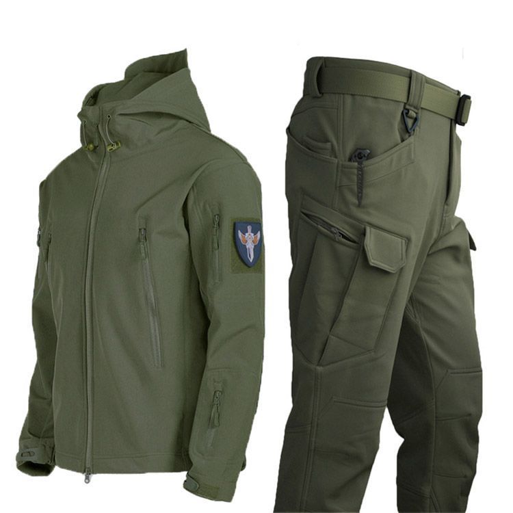 グリーンスキーウェアセット（ジャケット・パンツ） 登山服 スキーウェア 2点セット 裏起毛 上下セット メンズ マウンテン