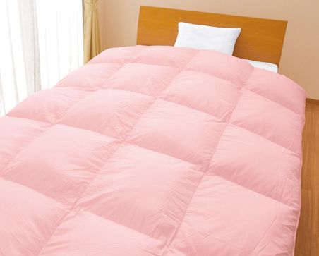 羽毛ふとん 1.4㎏ 抗菌ﾎﾜｲﾄﾀﾞｯｸﾀﾞｳﾝ50％ ダブルサイズ 無地ピンク