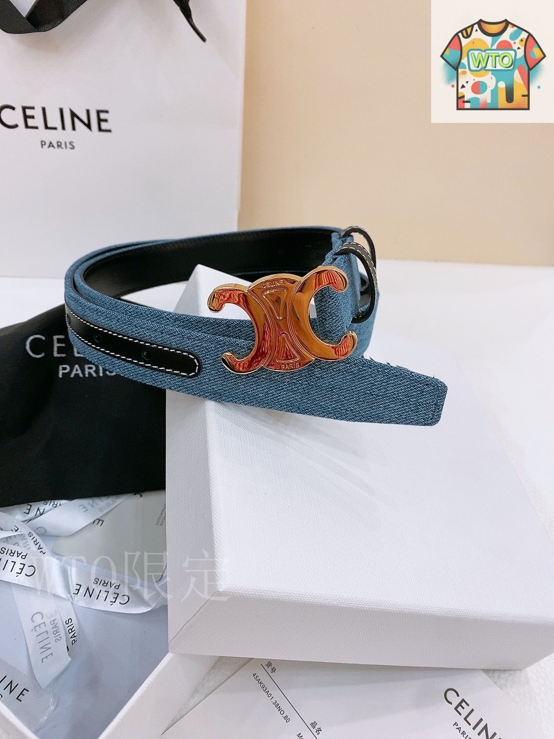 CELINE デニムベルト ロゴポーチ付き 今日特価】Celine セリーヌ 24 中号 デニムベルト-3 - メルカリ