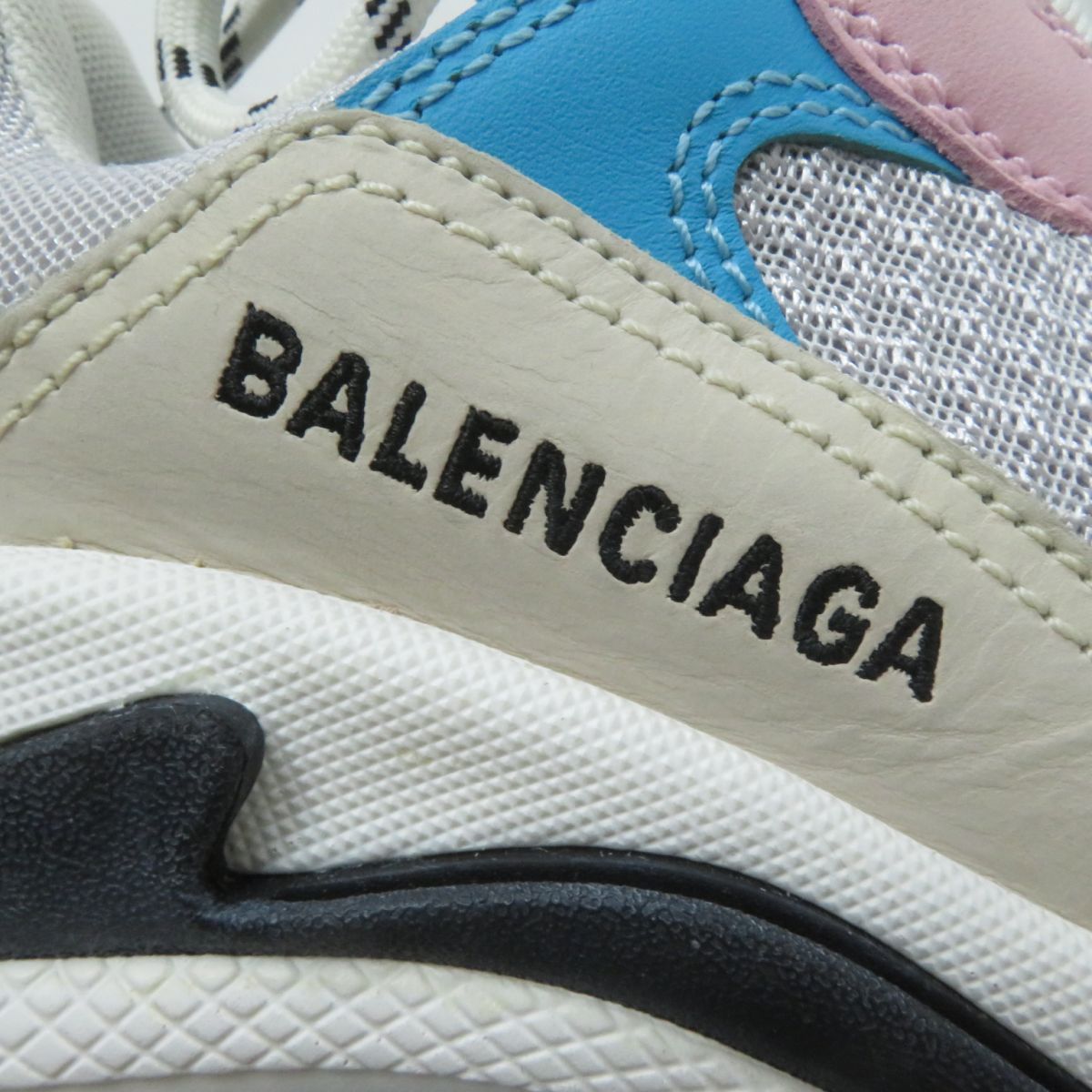 極美品☆BALENCIAGA バレンシアガ 524039 TRIPLE S トリプルＳ ロゴ