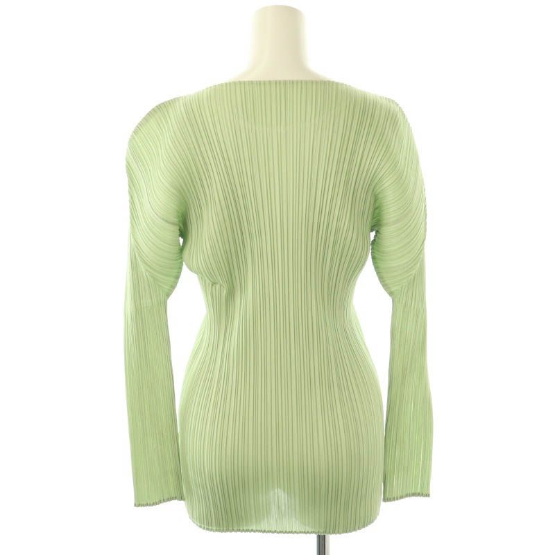 PLEATS PLEASE ISSEY MIYAKE◆プリーツ長袖カットソー/3/ポリエステル/GRN/PP13JK303 PLEATS PLEASE ISSEY MIYAKE(プリーツプリーズイッセイミヤケ