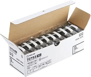 キングジム 純正 テプラPROテープカートリッジ エコパック10個入 9mm 白ラベル|黒文字 長さ8m SS9K-10PN