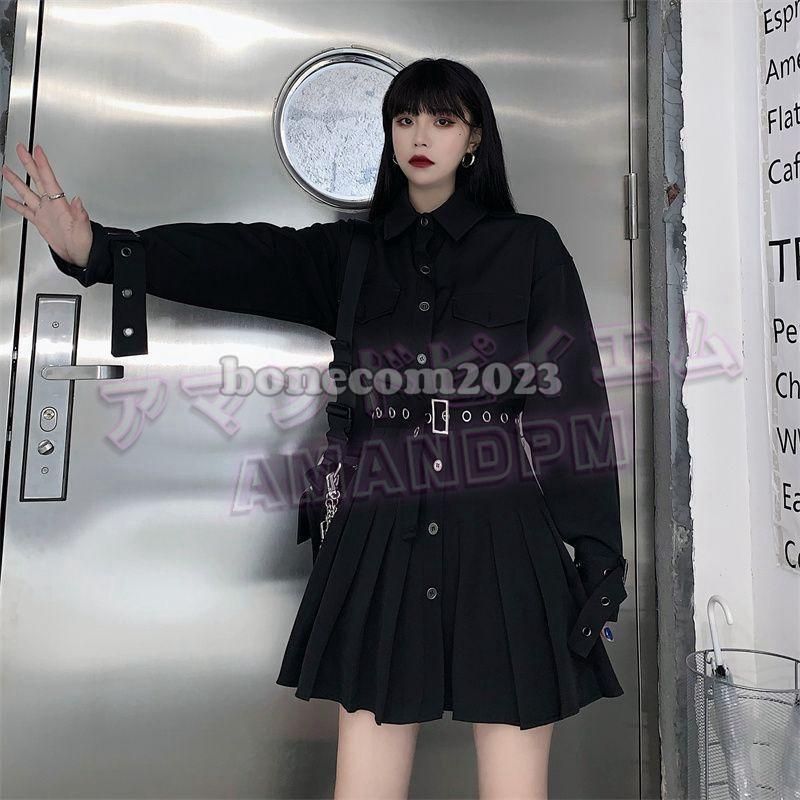 シャツワンピース レディース 長袖 ベルト付き ゆったり 大きい シャツワンピース レディース 長袖 ベルト付き ゆったり 大きい
