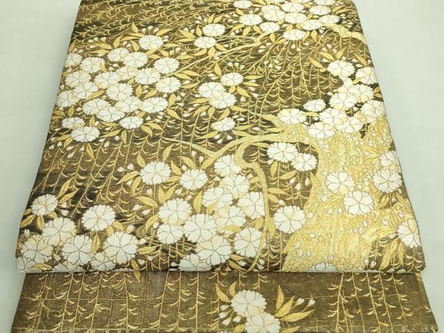 日本の文様 第5巻 唐織と厚板 限定800部／ シリアルナンバー600入り 平和屋着物□極上 銀座きしや 佐賀錦 六通柄袋帯 唐織 枝垂れ梅