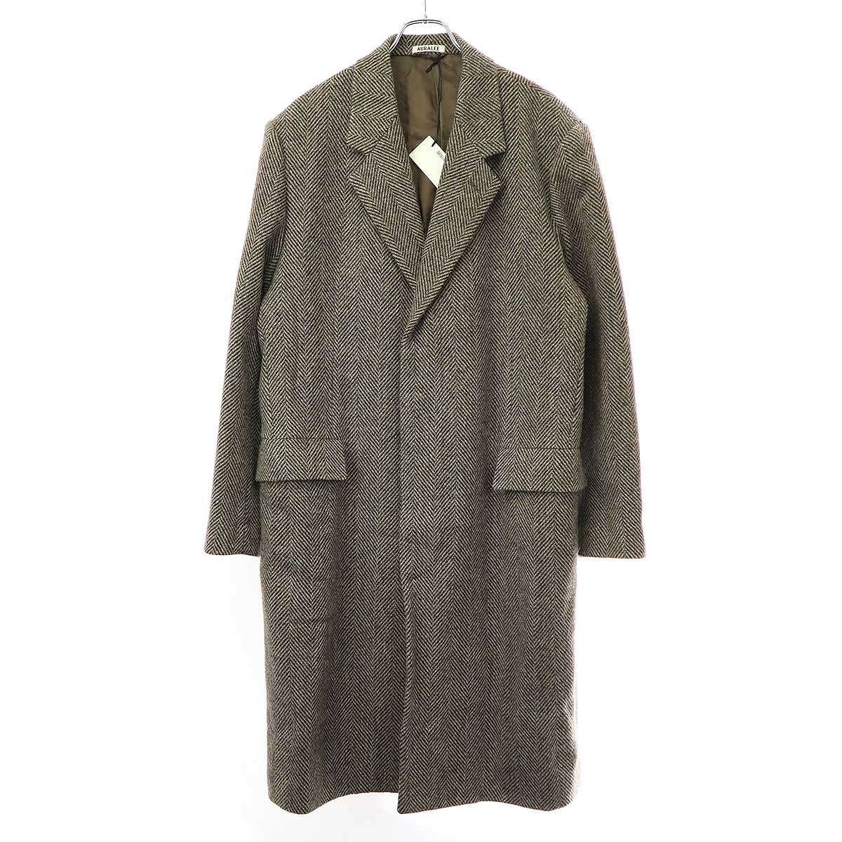 AURALEE オーラリー 24AW LAMA SHETLAND WOOL TWEED CHESTERFIELD COAT