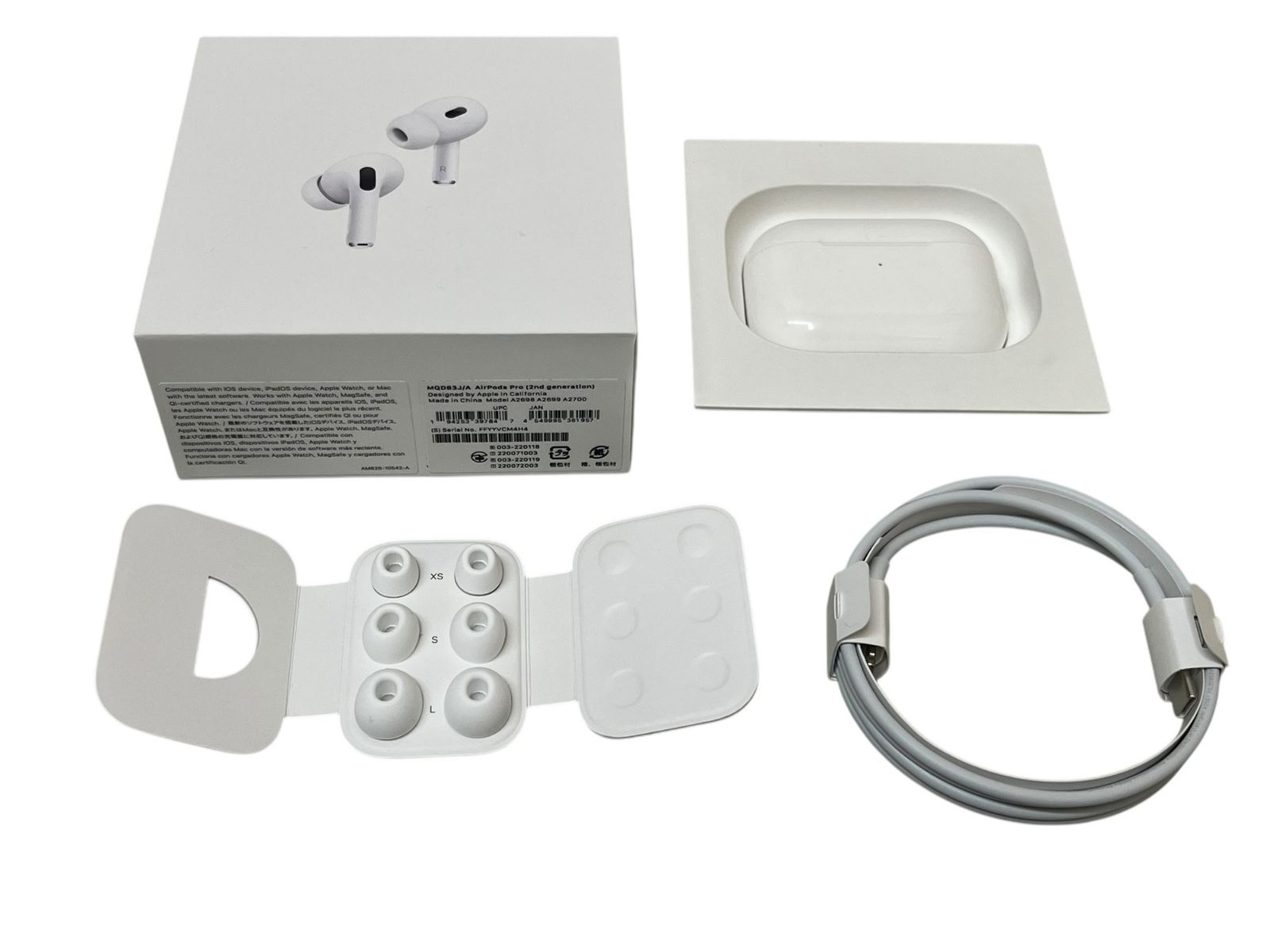 Apple (アップル) AirPods Pro エアポッズ プロ 第2世代 ワイヤレスイヤホン ノイズキャンセリング MQD83J/A ホワイト 家電/036