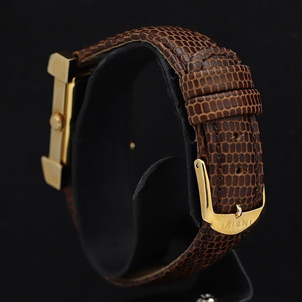 稼働 良品 インディヴィ QZ 6040-H02641 ゴールド文字盤