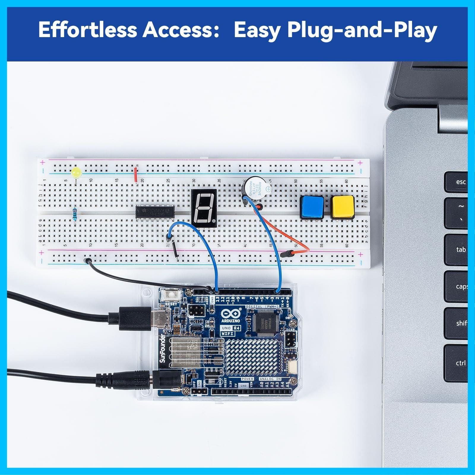 【在庫処分】Arduino UNO R4 SunFounder透明アクリルケース WiFi対応