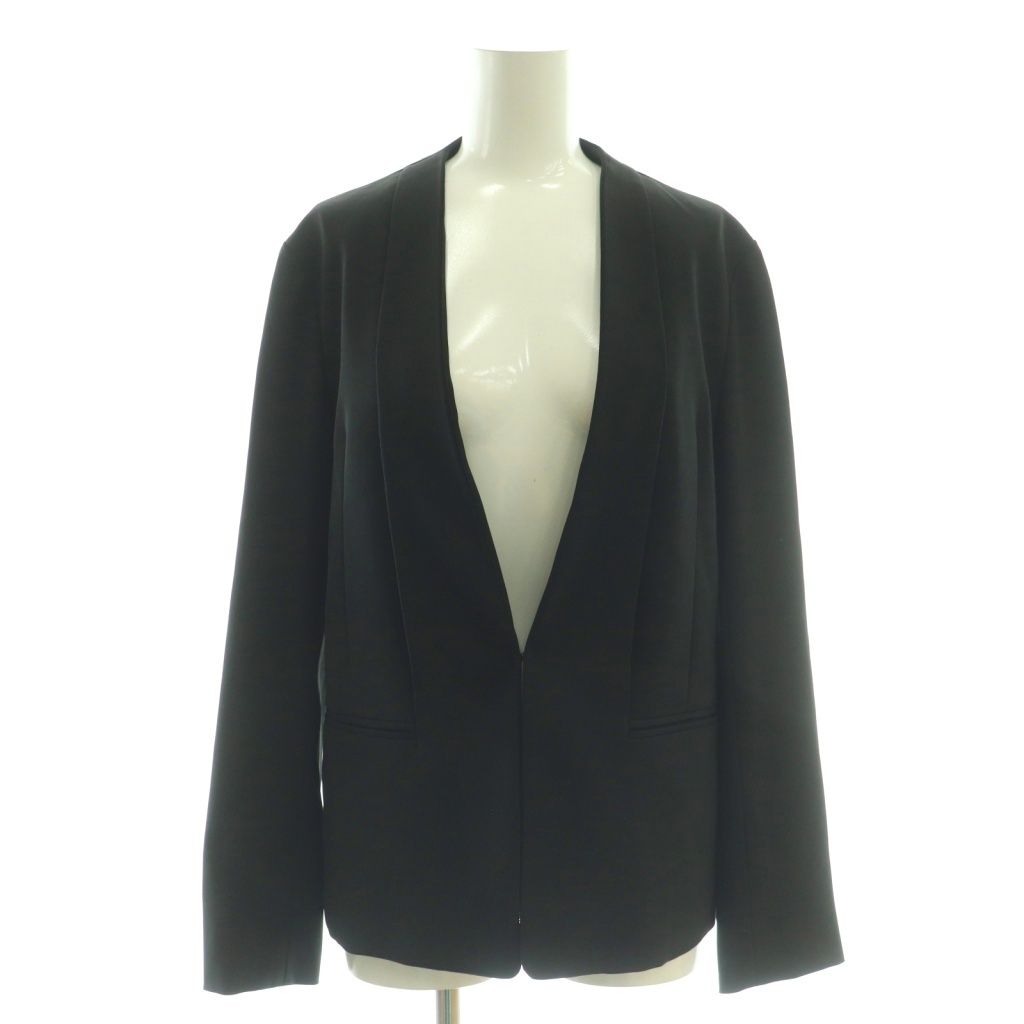 グリーンレーベルリラクシング ユナイテッドアローズ green label relaxing ジャケット ノーカラー 40 ブラック /HK ■OS ■GY14