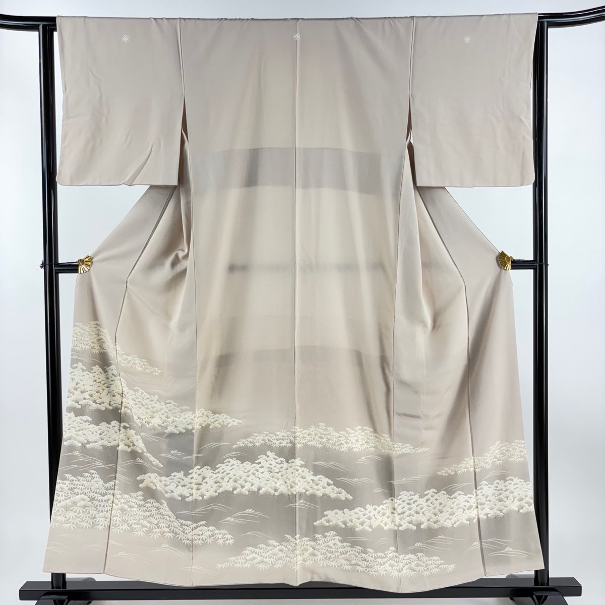 色留袖 身丈155cm 裄丈63cm S 袷 松竹梅 波 金糸 金彩 ピンク