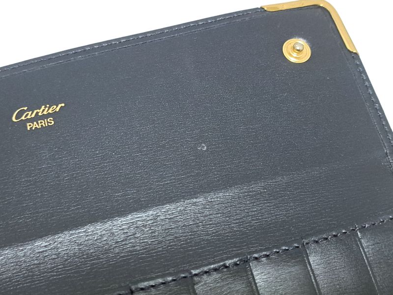 カルティエ 長財布 サファイアライン 財布 サファイア ダークネイビー