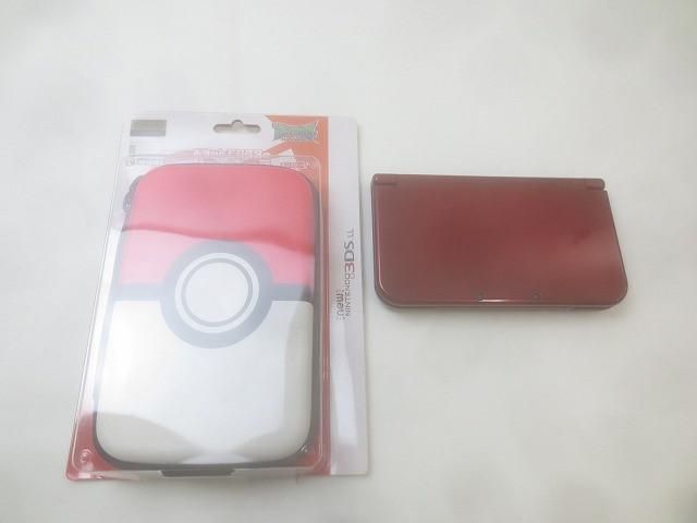 品 ゲーム ニンテンドー3DS LL 本体 RED-001 メタリックレッド 動作品 ポーチ付き