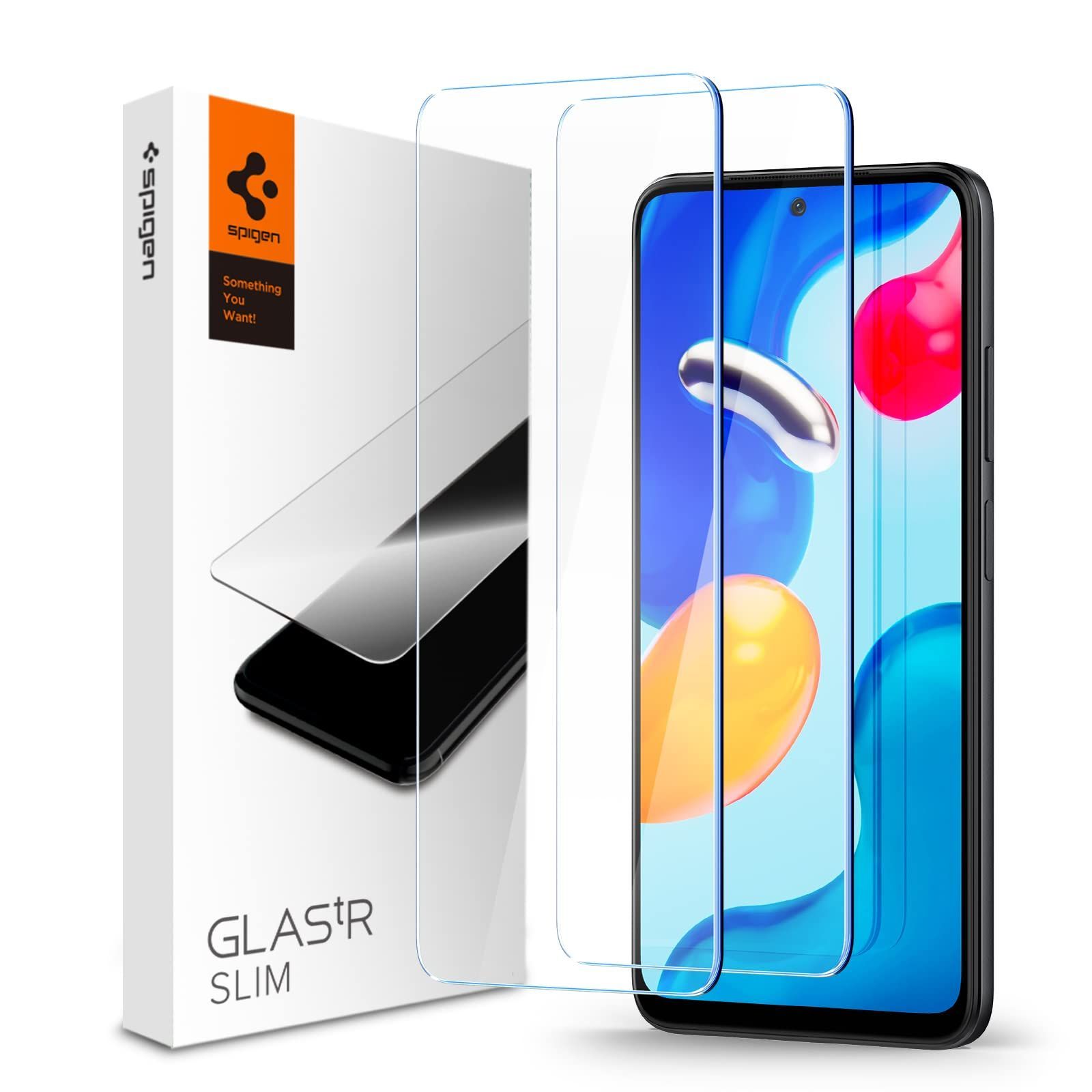 【在庫処分】Spigen ガラスフィルム Xiaomi Redmi Note 11 と Xiaomi Redmi Note 11S と POCO M4 Pro 4G 対応 保護 フィルム 2枚入