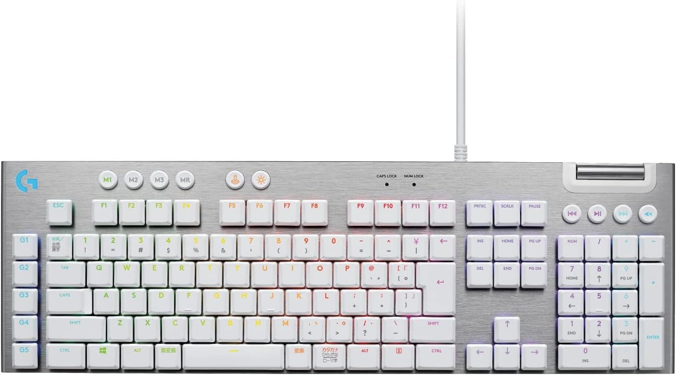 【Amazon.co.jp限定】Logicool G ゲーミングキーボード G813-TCWH 有線 タクタイル 茶軸 薄型 確かな打鍵感 GLスイッチ 日本語配列 LIGHTSYNC RGB USB パススルー ゲーミング キーボード メカニカルキーボー