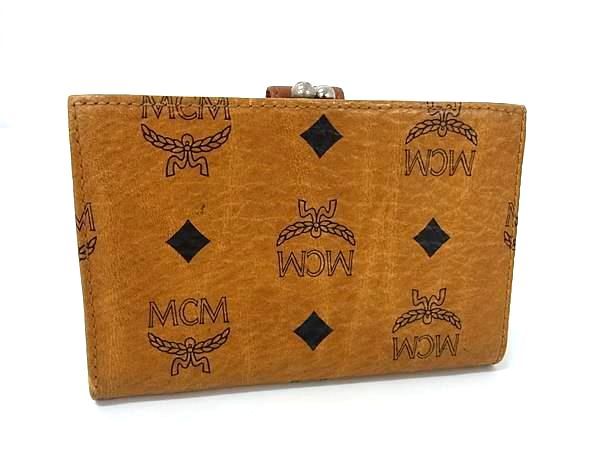 MCM 二つ折り 財布 レザー ヴィセトス オリジナル モノグラム カード 総柄 エムシーエム MCM がま口 二つ折り財布 ヴィセトス レザー
