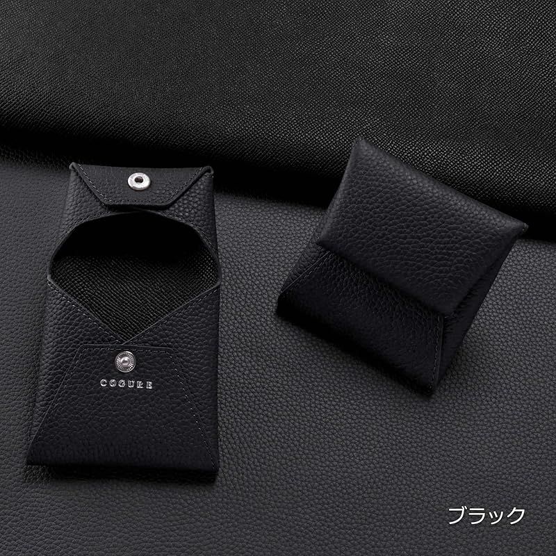 COGURE コグレ コインケース 小銭入れ 本革 シュリンクカーフレザー 二つ折り 男女兼用 ギフトボックス付き COPECP ブラック
