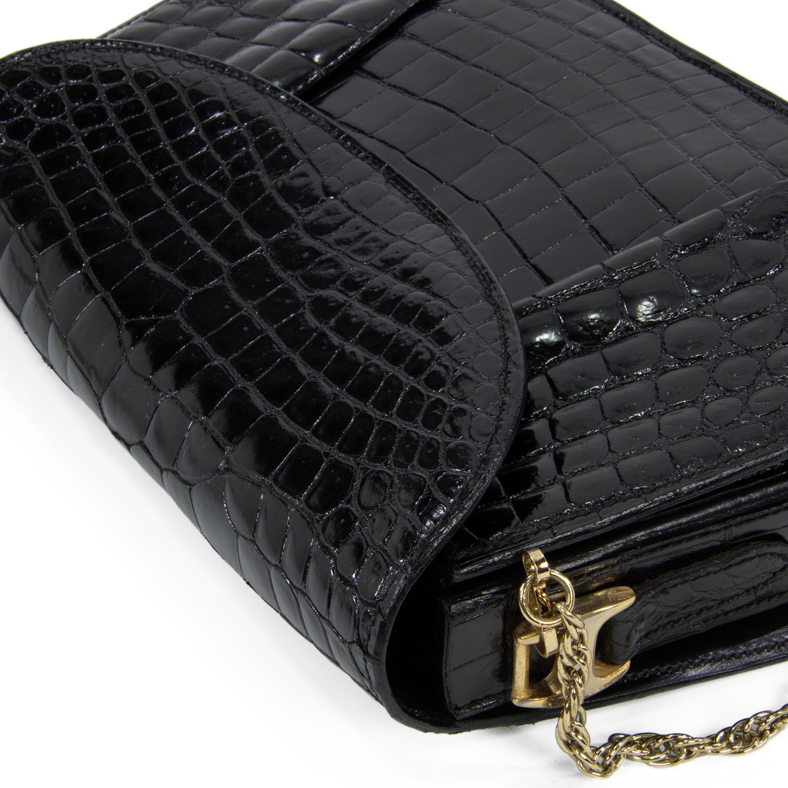 本物 モラビト ショルダーバッグ レディース クロコダイル 黒 肩掛け チェーン 本物 モラビト ショルダーバッグ レディース クロコダイル 黒 肩掛け