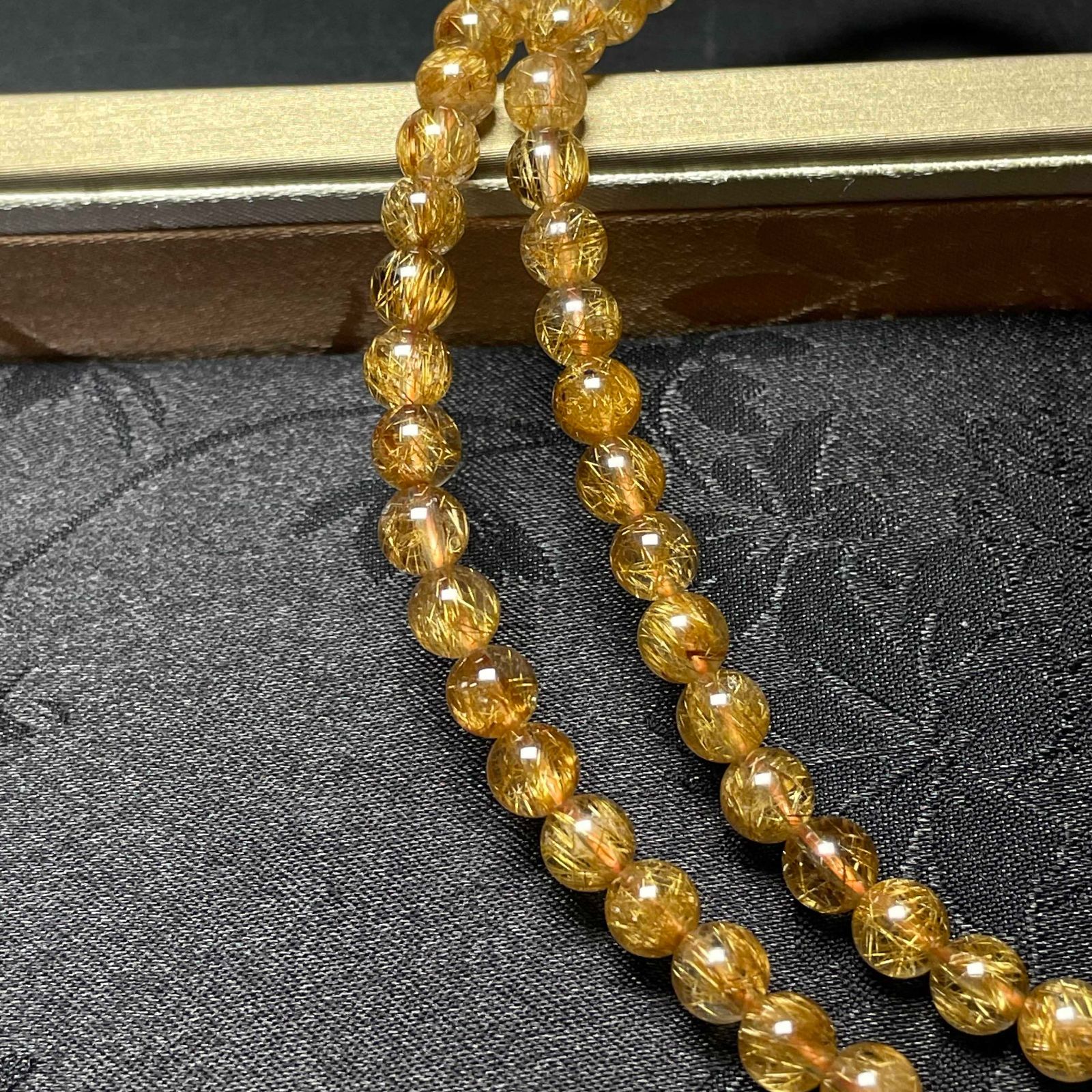 10%OFF 天然石☆【銅髪ルチルクォーツ】☆3重巻きブレスレット 