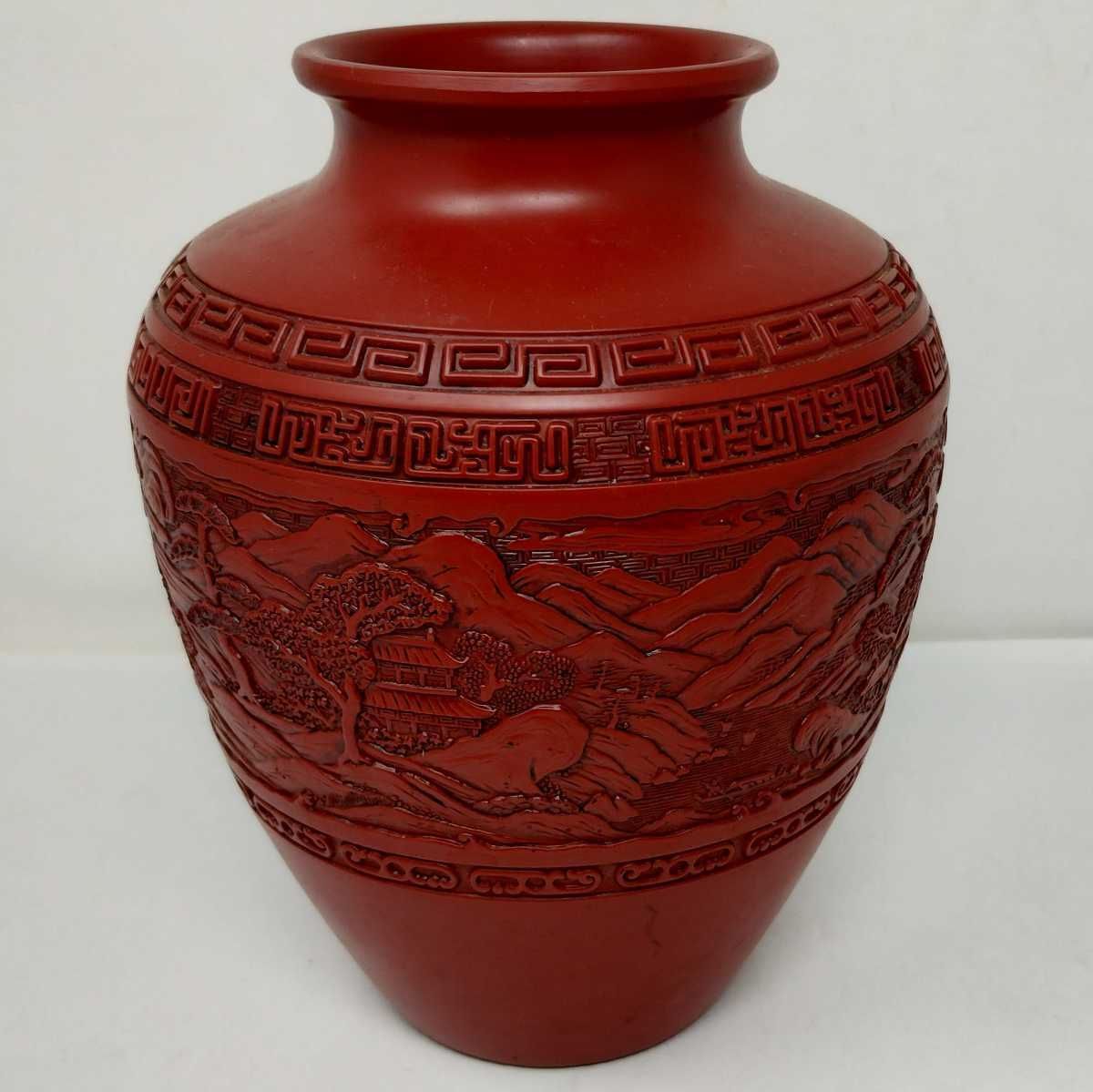 美品／堆朱の彫刻花瓶 /中国骨董/週末限定セール 堆朱六角花瓶 ｜日興堂