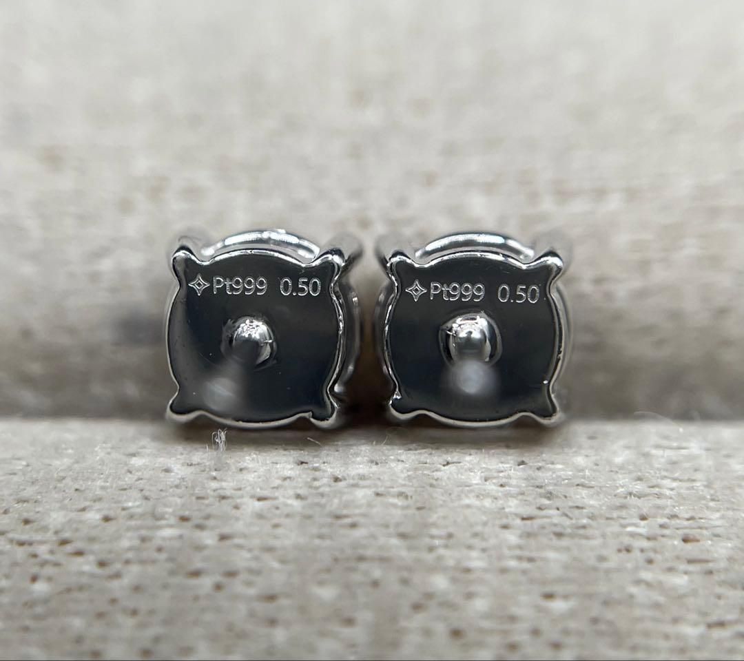 JJ145☆高級 大粒 ダイヤモンド1ct K18WG ピアス 鑑付 - メルカリ