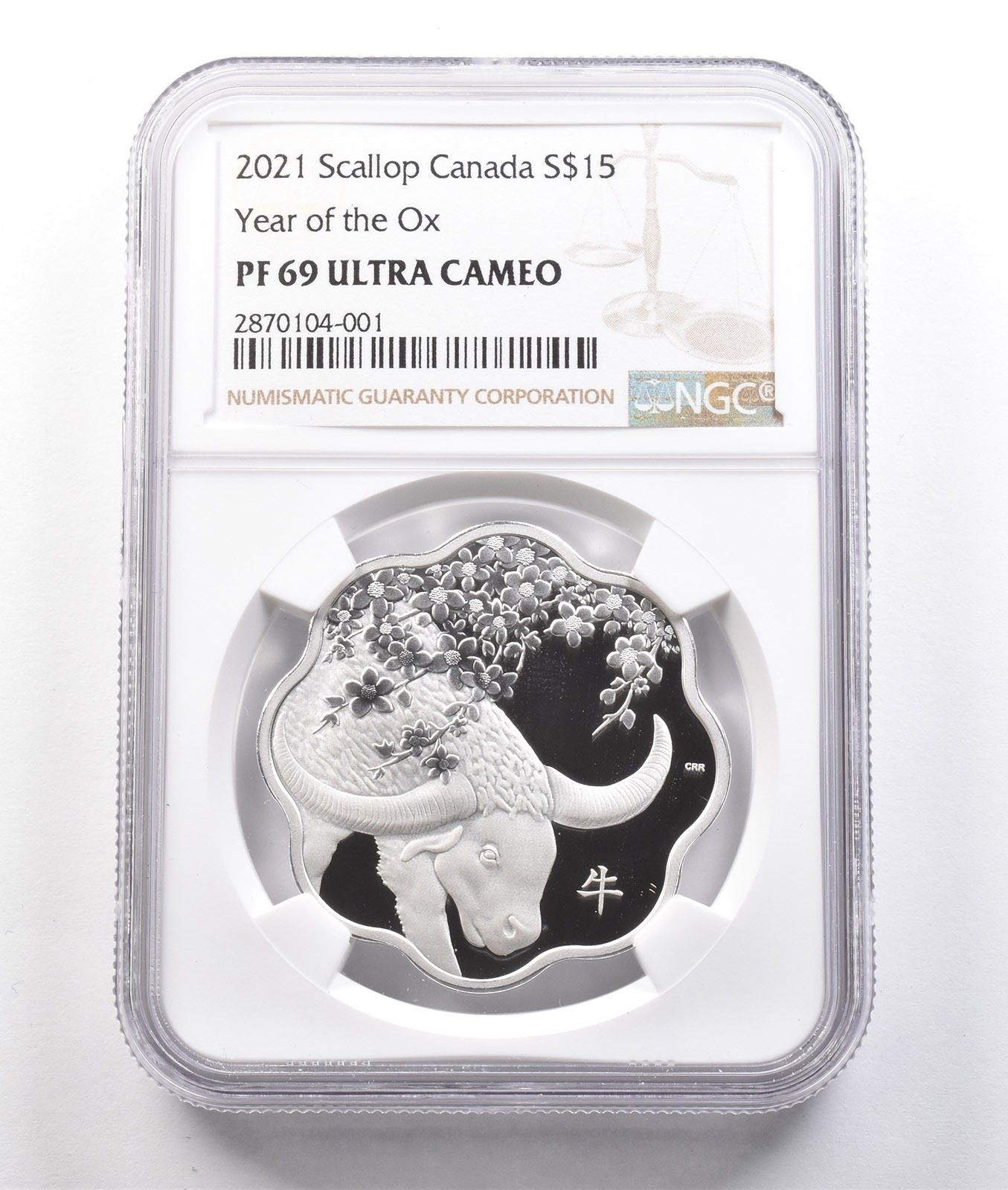 2021年カナダ15ドル銀貨 スカロップ 丑年 PF69 UCAM NGC