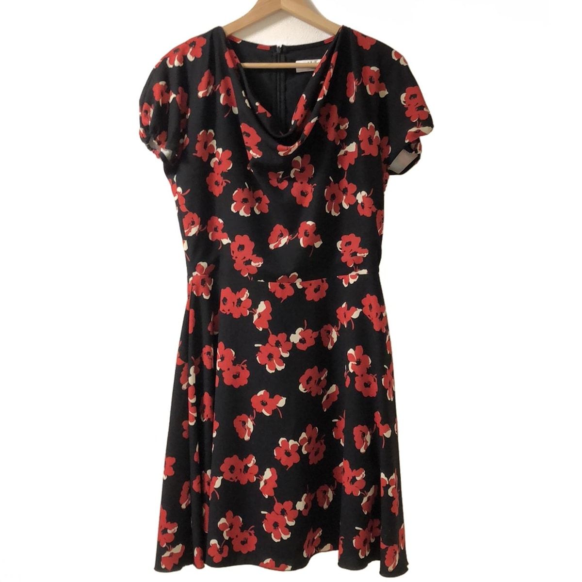 ストア ブルーガール♡花柄シルクワンピース