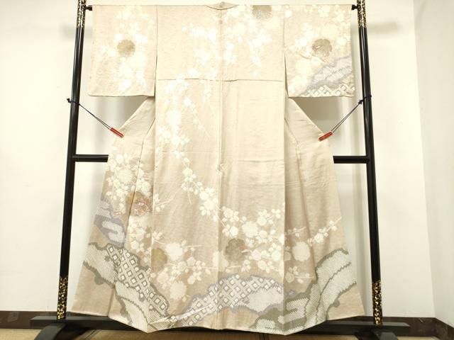 平和屋着物＊夏物 訪問着 絽 流水扇面花文 やまと誂製 正絹