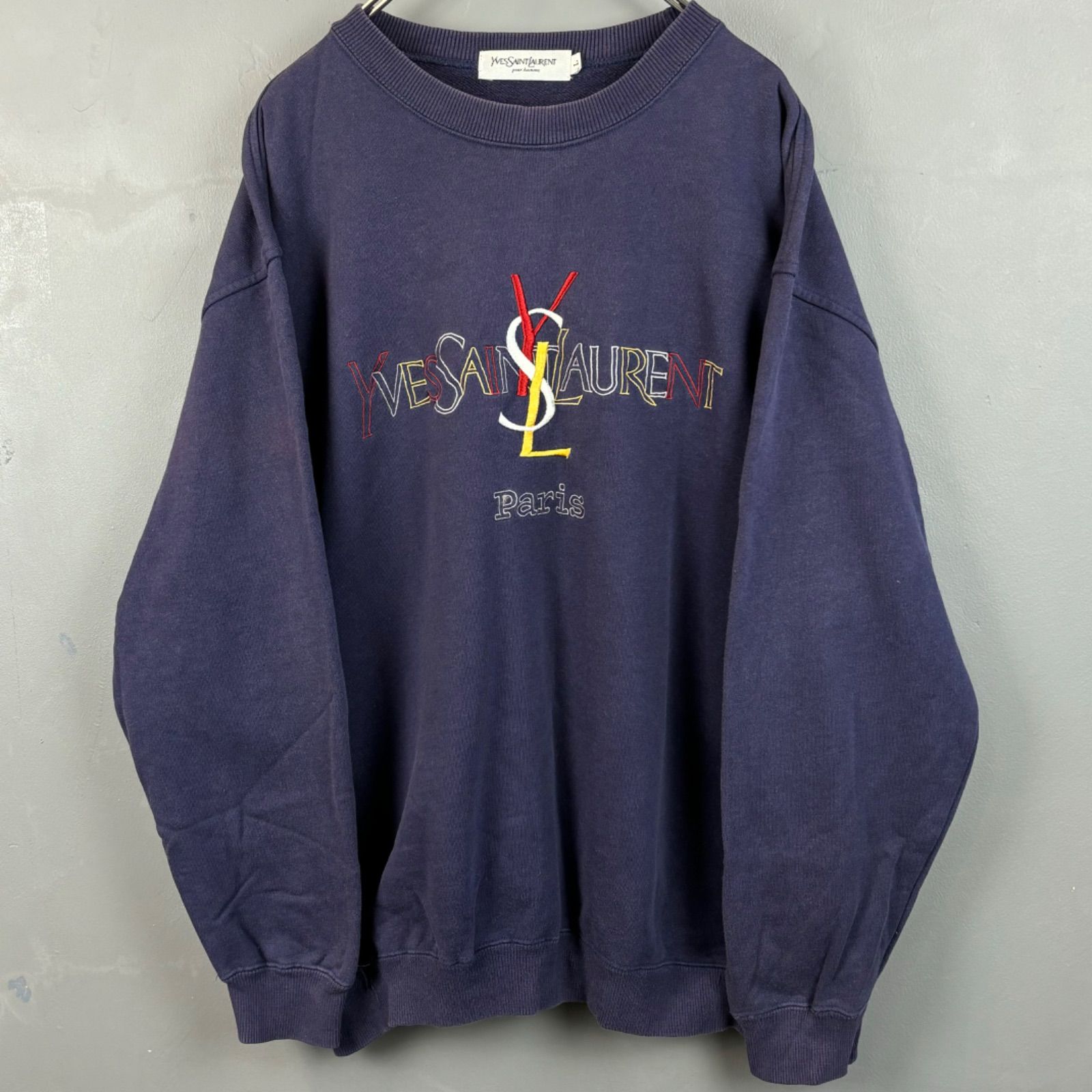 【YVES SAINT LAURENT】 メンズ ロゴ スウェット NAVY M YVES SAINT LAURENT】 メンズ ロゴ スウェット NAVY M YVES SAINT