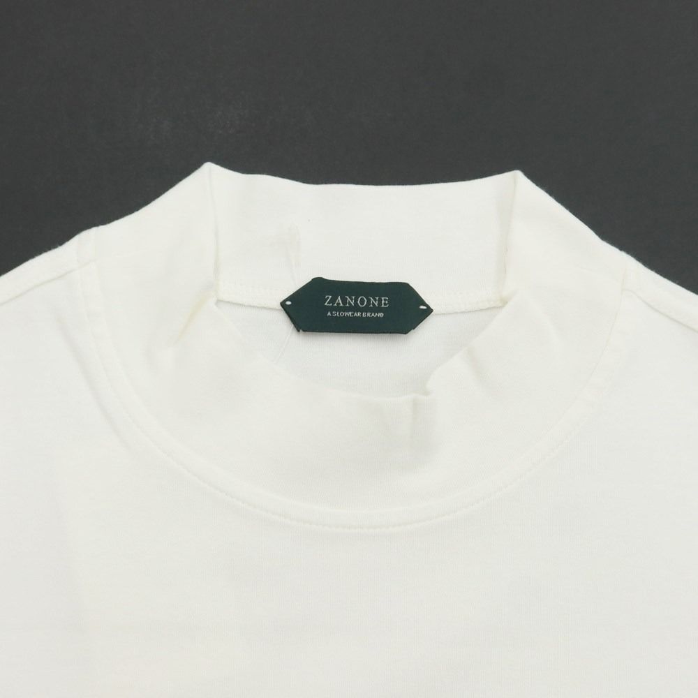 中古】ザノーネ ZANONE コットン モックネック 長袖Tシャツ ホワイト 