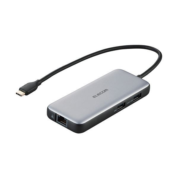 エレコム USBType-Cデータポート 4K 60Hz 2.5Gbps対応ドッキングステーション シルバー DST-C27SV 1個