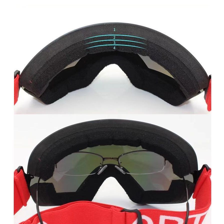スキー ゴーグル メガネ対応 スノーボード ゴーグル フレームレス UV400 - メルカリ