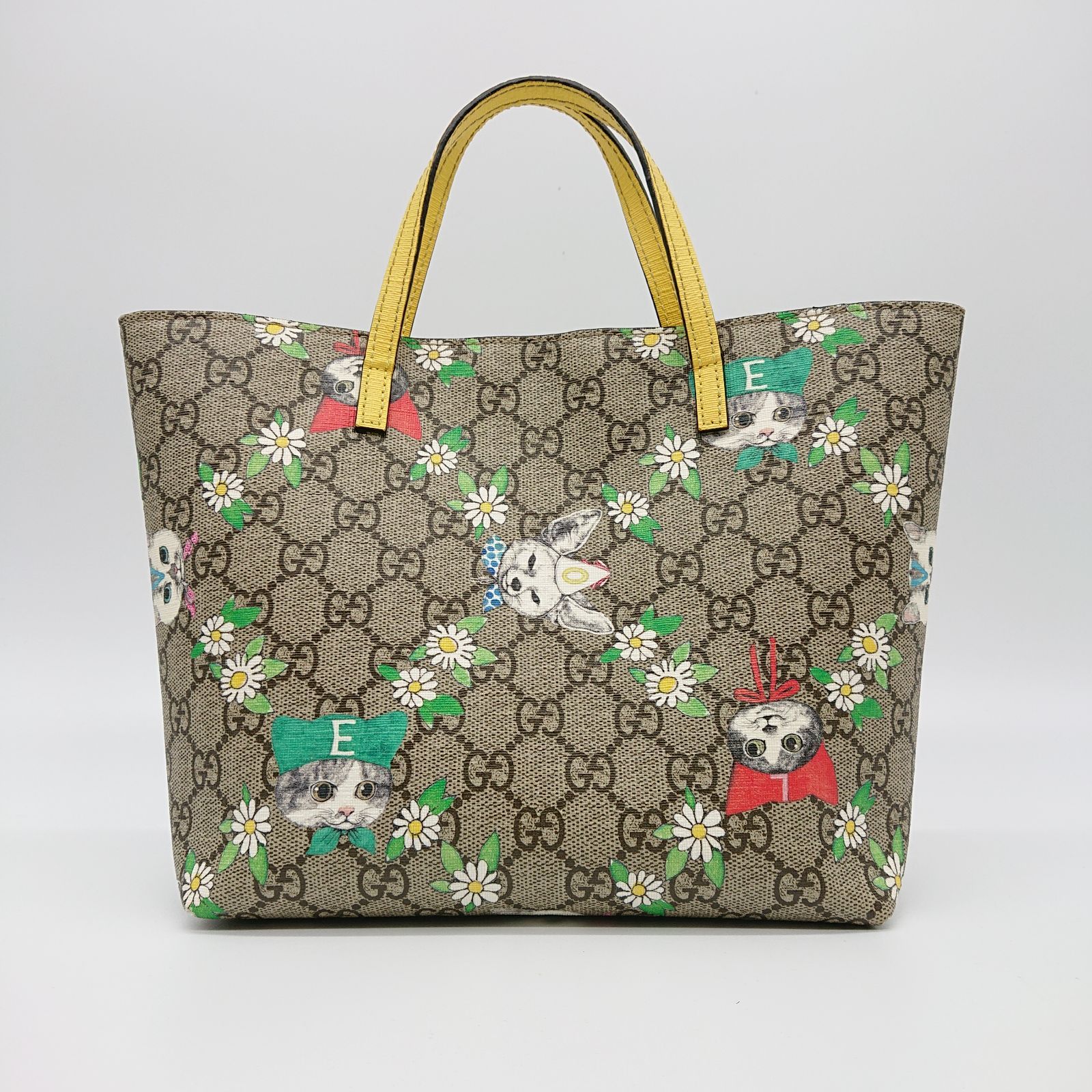 GUCCI グッチ ヒグチユウコ トートバッグ ミニ キャット チルドレンズ キャット 410812 限定 GGスプリーム イエロー レディース -  メルカリ