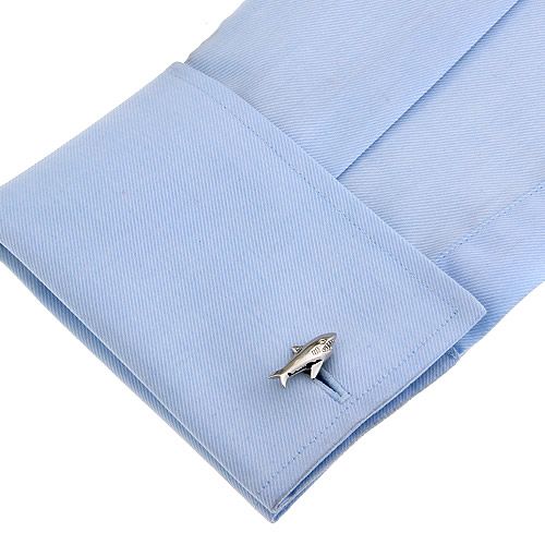 鮫モチーフ カフス シルバー925 ギフト プレゼント 送料無料 カフス カフスボタン サメ 鮫 カフリンクス 鮫モチーフ カフスボタン