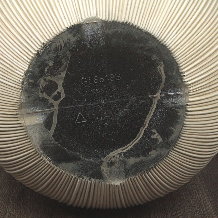 直径36 cm 超軽量 樹脂製 ストライプ おしゃれ 植木鉢 鉢カバー 丸 アイボリー系 穴あけ加工無料 整枝作業 手指保護