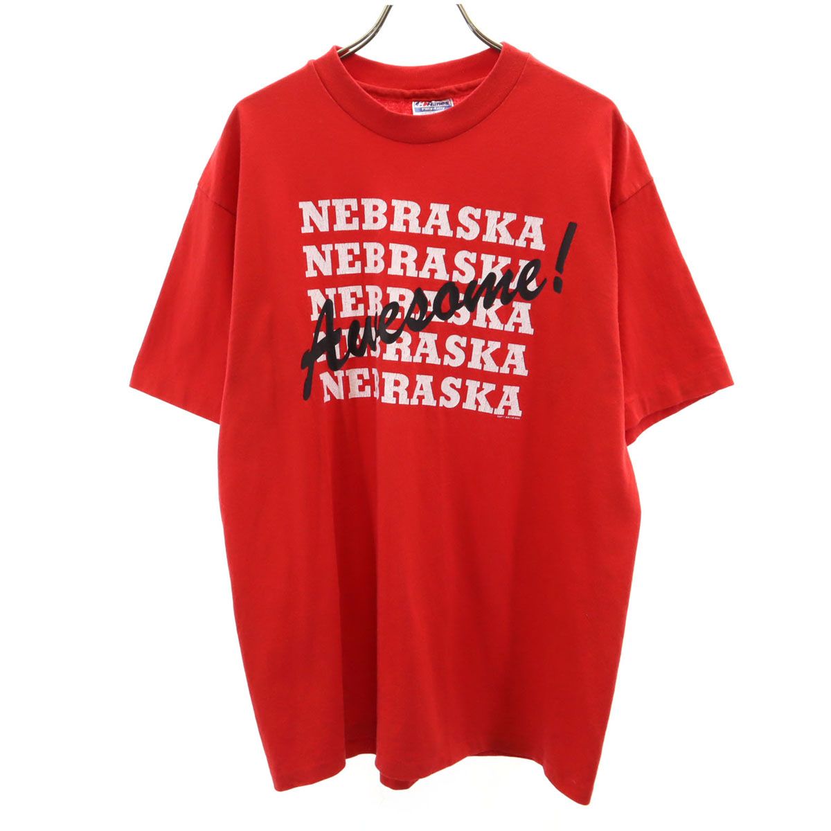 Hanes ヘインズ 80s 90s USA製 オールド NEBRASKA 半袖 Tシャツ L 